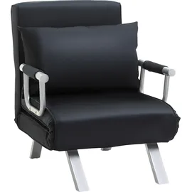 Homcom Schlafsessel 2-in-1 Polyester 61 x 80 x 125 cm Schwarz mit Kissen
