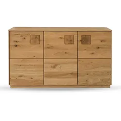 Wildeiche massiv Sideboard montiert in modernem Design 80 cm hoch