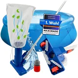 Maxorado Poolbodensauger Pool Bodensauger mit Stange Poolsauger Reinigung kabellos für Schlauch, (1-St), Handpoolsauger ohne Strom Reiniger Boden blau