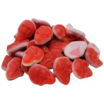 fruchtgummi-außergewöhnlich Fruchtgummi Himbeer Totenköpfe mit Schaumzuckerboden Halal 175g