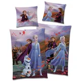 Frozen Die Eiskönigin Kinder-Bettwäsche Arendelle 135 x 200 + 80 x 80 cm 100% Baumwolle Biber-Flanell-Qualität Sven Kristoff Disney Olaf ELSA Anna mit Reißverschluss Deutsche Größe