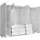 Home Affaire Wäscheschrank KOS 250 x 200,5 x 58 cm Weiß/Silber