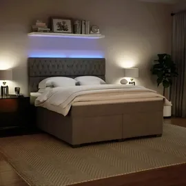 vidaXL Boxspringbett 180 x 200 cm Hellgrau