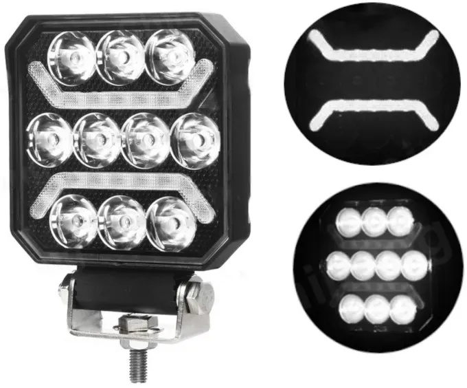 Universelle, leistungsstarke LED-Halogenlampe, weißes Licht + weißes Positionslicht, 15 W 1500 lm, 12V–24V, E-Mark, für Lkw und