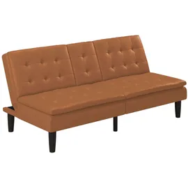 dorel home Schlafcouch Kunstleder 2-Sitzer Braun
