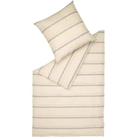Esprit Bettwäsche "Adrien", beige Textil, Streifen, 155x220 cm, Oeko-Tex® Standard 100, pflegeleicht, hautfreundlich, angenehm wärmend, bügelleicht, schadstoffgeprüft, Schlaftextilien, Bettwäsche, Bettwäsche, Übergrößen-Bettwäsche