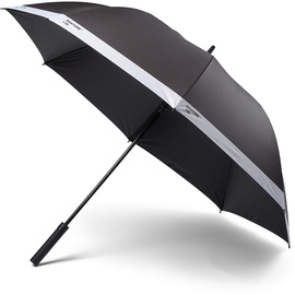 Pantone PANTONE, Stockschirm, Regenschirm, hochwertig klassisches Design, 130 cm Durchmesser, wasserabweisend, Griff mit Soft-Touch, Black 419C