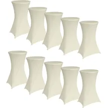 Baumarktplus 10x Stehtischhusse Husse Bistrotisch Partytisch Stretch Ø 60 cm Beige