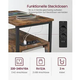 VASAGLE Beistelltisch rechteckig Spanplatte braun 35,0 x 60,0 x 61,0 cm, 1 St.