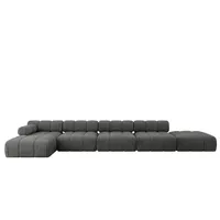 altdecor Ecksofa modulares Sofa Lizur-L3 - 475x160x70 cm Dunkelgrau Velours