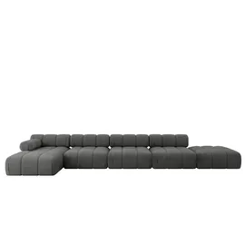 altdecor Ecksofa modulares Sofa Lizur-L3 - 475x160x70 cm Dunkelgrau Velours