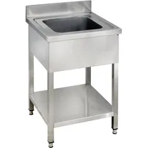 GastroHero Spültisch Basic 6x6 mit 1 Becken, Aufkantung und Grundboden