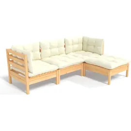 vidaXL Modell 8 Loungeset mit Creme Kissen Kiefernholz