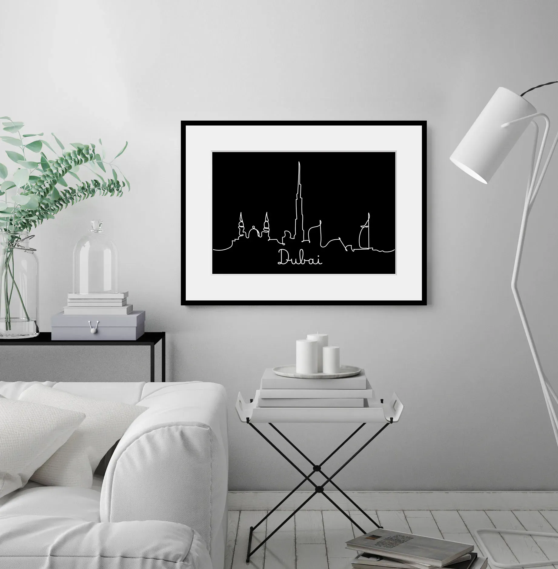 queence Bild »Dubai Skyline«, Städte, (1 St.) queence schwarz