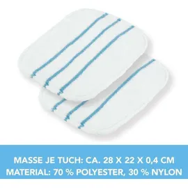 MAXXMEE Bodentuch 2er-Set weiß/blau Dampfbesen Vibration