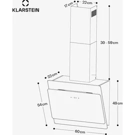 Klarstein Aurica Kopffreihaube 60 cm weiß