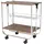 Wenko Servierwagen WENKO "Modell Dinett Deluxe", braun (nussbaumfarben, silberfarben), B:68cm H:70cm T:41cm, MDF, Rollwagen, Servierwagen, Küchenwagen mit 2 Ablagen und Korb, 4 Rollen, zusammenklappbar