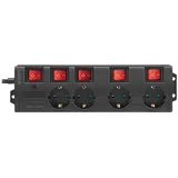 Logilink Steckdosenleiste, 4-fach, einzeln schaltbar, 1.5m, schwarz
