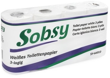 Sobsy Toilettenpapier 3-lagig hochweiß 8 Rollen