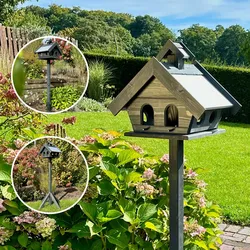 Vogelvilla mit Metalldach & 2in1 Ständer