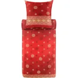 BASSETTI PALLAVICINO Bettwäsche + 1 Kissenhülle aus 100% Baumwollsatin in der Farbe Rot R1, Maße: 135x200 + 1 K 80x80 cm - 9329901