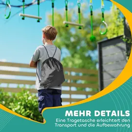 aiyaplay Ninja Warrior Hindernisparcours für Kinder Ninja Slackline Kit Grün