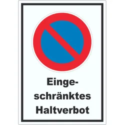 Eingeschränktes Haltverbot Aufkleber A3 (297x420mm)