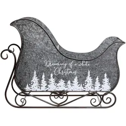 Chic Antique Deko Schlitten mit Motiv, H50/B33 cm antique zink