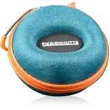 DESIGNHÜTTE® Uhrenbox/Aufbewahrung/Reiseetui Donut Türkis/Orange für 1 Armbanduhr