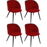 Paroli Armlehnstuhl »Dali«, (Set), 4 St., Velourstoff fein, (2 oder 4 Stück), mit Veloursbezug und in 2 Gestellfarben, rot
