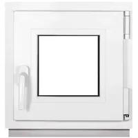 Framex Kellerfenster Kleines Fenster Weiß Breite x Höhe 45 x 45 cm (450 x 450 mm) 2-fach (32 mm) Dreh Kipp DIN Rechts - Premium - Alle Größen