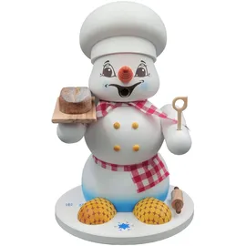 Schweda Schneemann Räuchermann 19 cm mehrfarbig