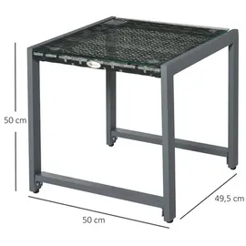 Outsunny Gartentisch 50 x 50 x 50 cm grau