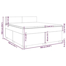 vidaXL Boxspringbett mit Matratze Blau 180x200 cm Samt