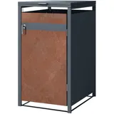 ML-Design Mülltonnenbox 1Er 240L 68x80x116,3 cm Anthrazit-Rostoptik Abschließbar