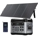 OUKITEL 3200W Solargenerator mit 400W Solarpanel, 2048Wh Tragbare Powerstation, LiFePO4 Akku, 0–80% in 45 Min.Laden, USV, APP, Portable Power Station für Camping, Wohnmobile, Notstrom, P2001E Pro