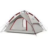 Naturehike Pop Up Zelt Wurfzelte Automatik Campingzelt 3-4 Personen Doppeldeck Kuppelzelt Großes Familienzelt mit Tragetasche (Grau - 4P)