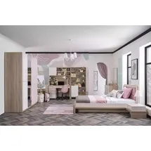 xl moebel gmbh Kinderzimmer Kinderbett Bett Holz Rosa Garnitur Kindermöbel Set 9tlg