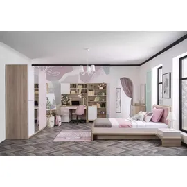 xl moebel gmbh Kinderzimmer Kinderbett Bett Holz Rosa Garnitur Kindermöbel Set 9tlg