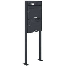 AL Briefkastensysteme Briefkasten Standanlage Freistehend RAL 7016 Anthrazit Klingel