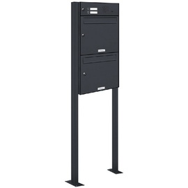 AL Briefkastensysteme Briefkasten Standanlage Freistehend RAL 7016 Anthrazit Klingel