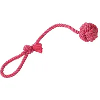 Nobby Rope Toy, Spielseil mit Wurfschlaufe, sort. gelb, rot, blau 57 cm, 275 g, Ball Ø 8 cm, 1 Stück