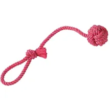 Nobby Rope Toy, Spielseil mit Wurfschlaufe, sort. gelb, rot, blau 57 cm, 275 g, Ball Ø 8 cm, 1 Stück