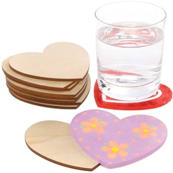 Herzförmige Untersetzer aus Holz  (pro Set 10) Basteln mit Holz