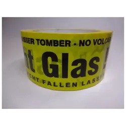 PVC-Klebeband "Vorsicht Glas", gelb - gelb