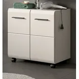 Inn.Furn Waschbeckenunterschrank Cover (Badschrank in Kaschmir / Sand, 2-türig, 60 x 58 cm) auf Rollen beige