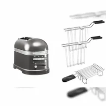 KitchenAid Artisan Toaster 5KMT2204 inkl. Brötchenaufsatz + Sandwichzange medaillon silber