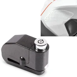Set: Bremsscheibenschloss Alarm 120dB Diebstahlschutz Motorrad sw Tourtecs mit Seiten-Tankpad Grip Pad M transp.