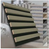 marbet design Wandpaneel, (Akustikpaneele Akustikquadrate 30x30cm Wandverkleidung Holz - (1 Paneel, schwarz - Olive) Lamellenverkleidung Holzwand natur)