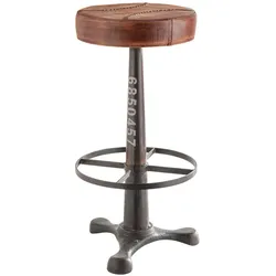 Faktorei Barhocker mit Ledersitz, Ø 39 cm